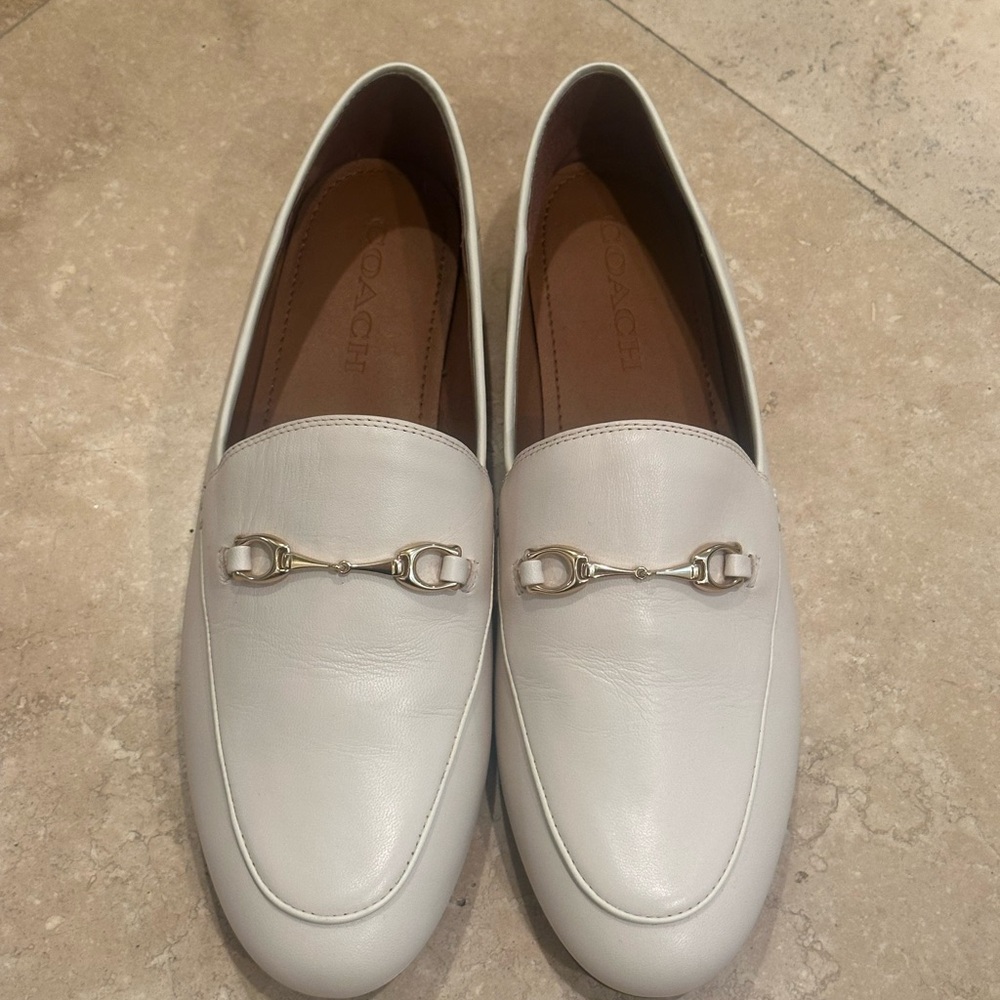 Coach Haley Leather Loafers in Chalk - Like New! - Picture 2 of 3